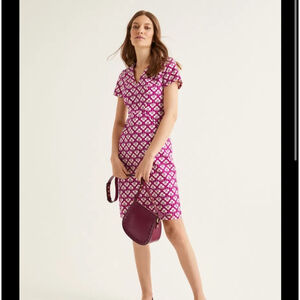Boden dana chino dress, vibrant plum, fitted business sundress classy preppy 2